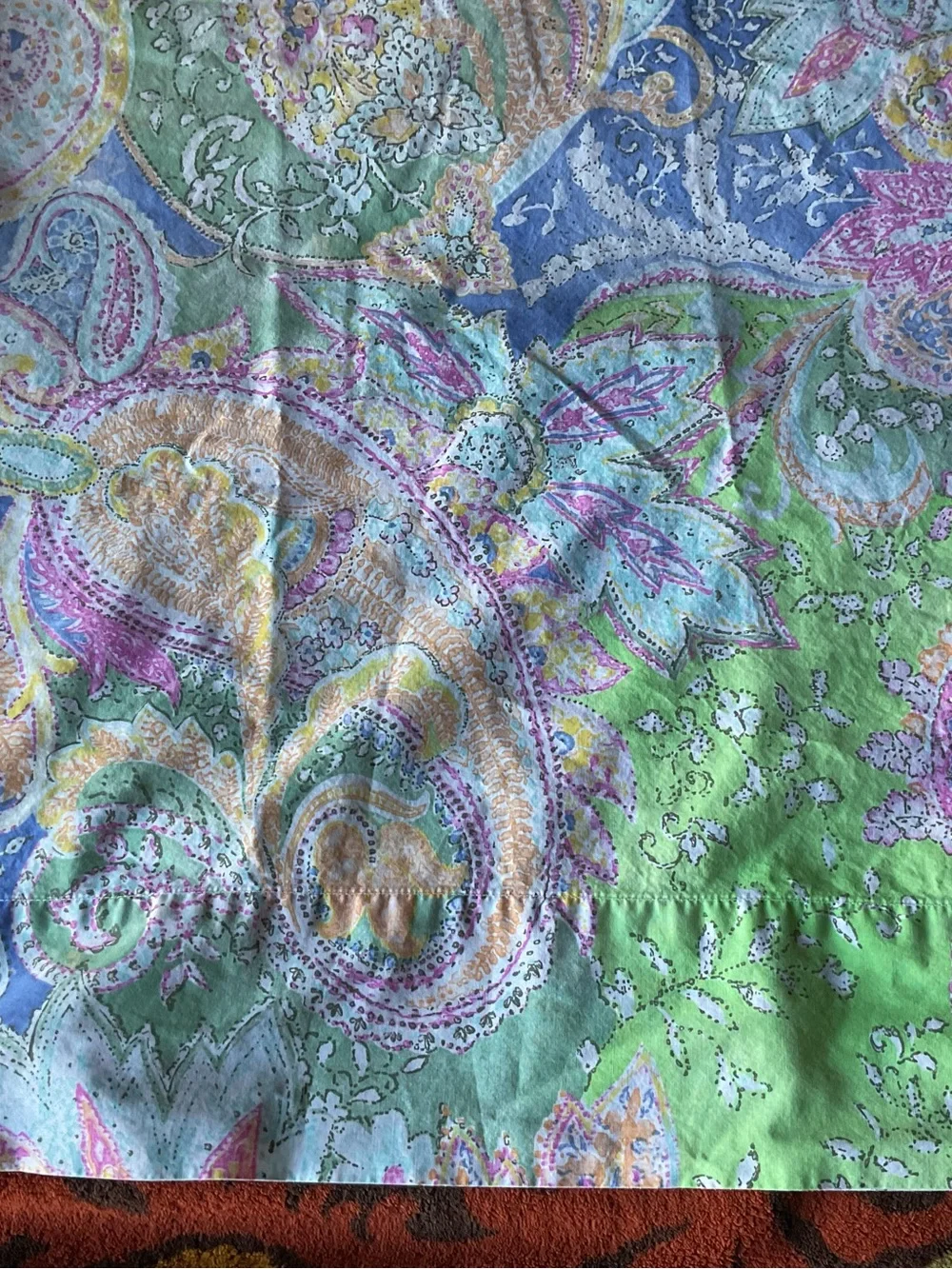 Vintage Ralph Lauren Flying Point KING 3pcs Sheet Set Paisley Multicolor